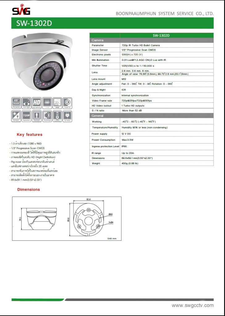 โดม tvi 1302D